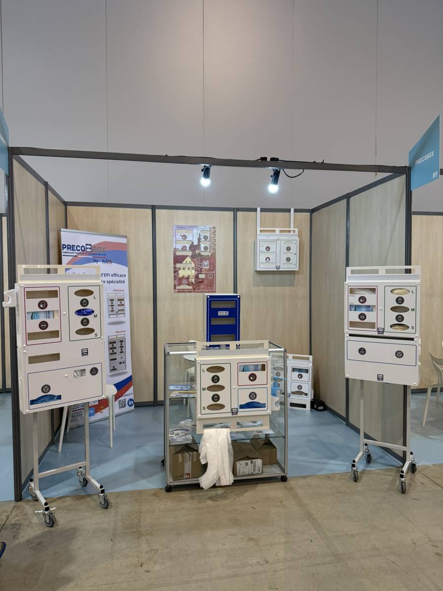 stand precobox au congrès sf2h 2025 à marseille avec distributeurs epi sur mesure exposés