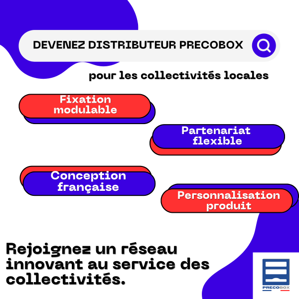 visuel precobox pour recruter des distributeurs epi personnalisés auprès des collectivités locales à signes dans le var