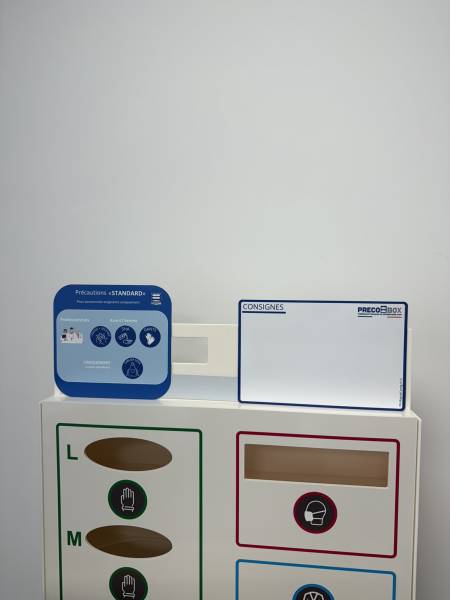 magnet precaution d'hygiene sur ditributeur epi precobox