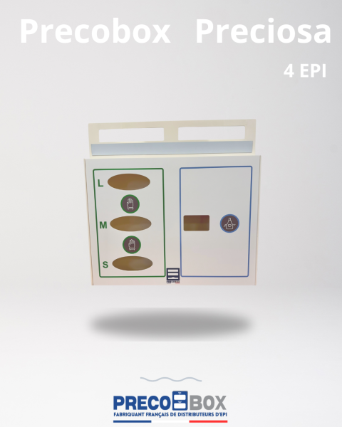 distributeur d’epi preciosa precobox en atelier industriel à lille, solution modulable pour la distribution des équipements de protection
