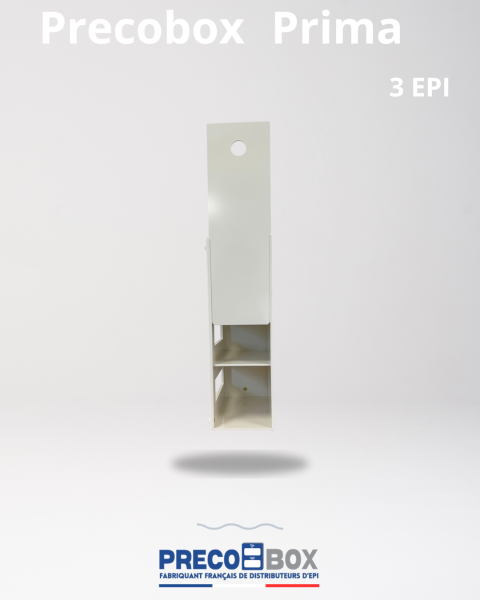 distributeur mural prima 3 epi precobox vue latérale compartiments visibles lille
